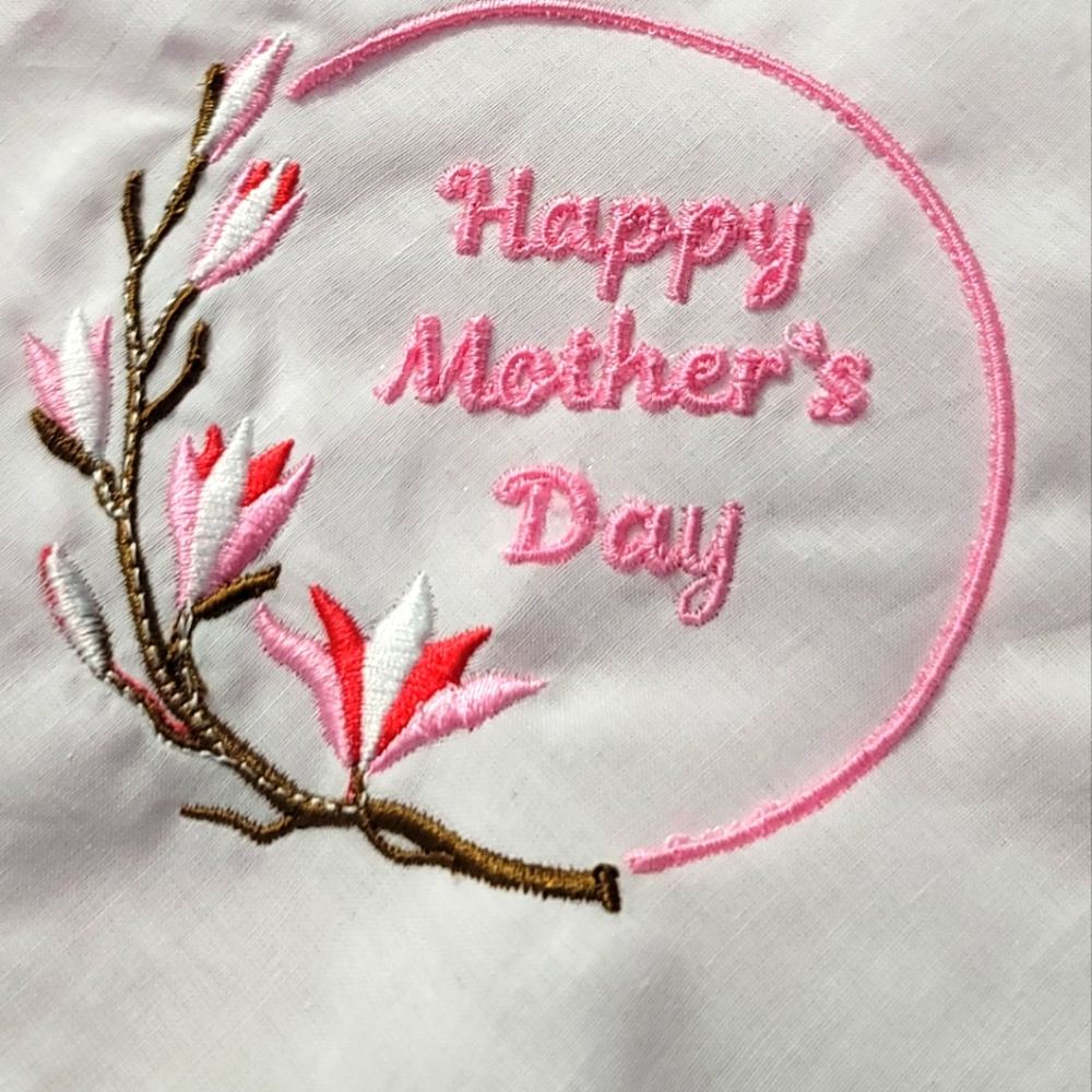 Embroidered Mother's Day Handkerchief